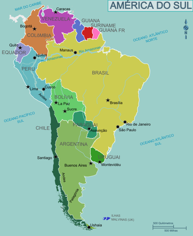 Map of South America